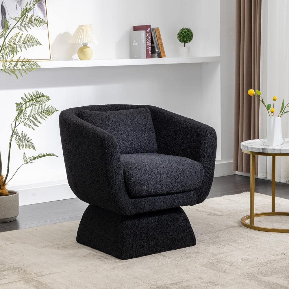 Welwick Designs Navy Faux Leather Tufted Swivel Scoop Chair HD8734 - The  Home Depot
