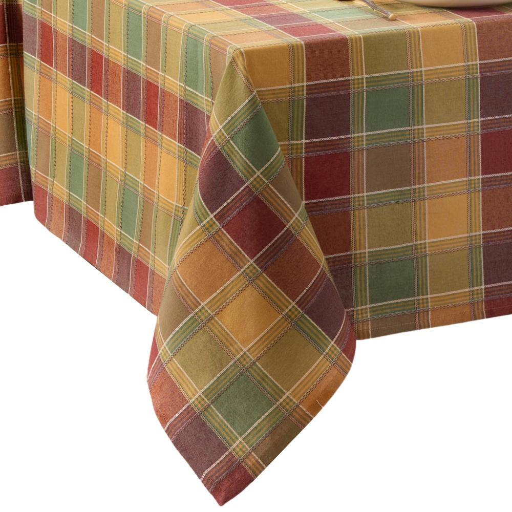 "Autumn Acres Plaid Tablecloth, Multicolor - 60""W x 84""L" price history on PriceWatchPro