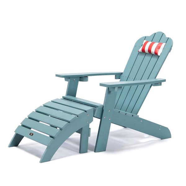 Unbranded SIMPLE LIFE.Blue Plastic Adirondack Chair Plastic With Cup Holder