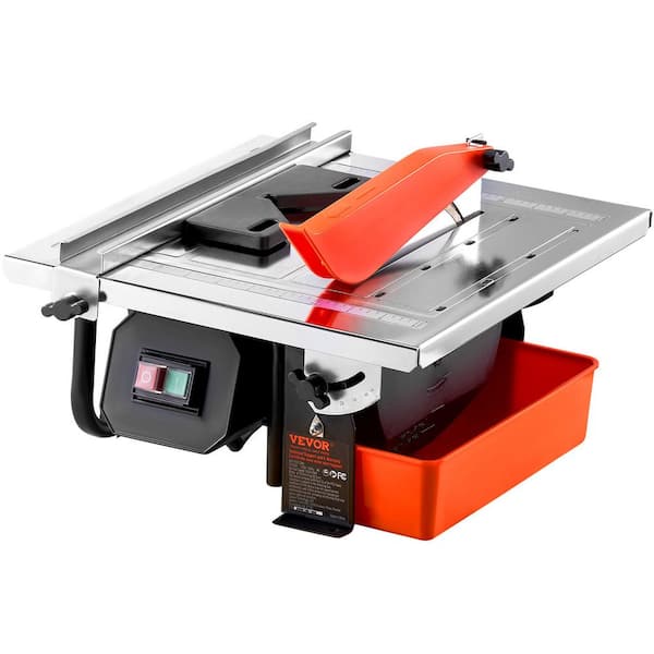 VEVOR Wet Tile Saw, 4-Amps 7 in. 65Mn Corded Wet Tile Saw, 3500 RPM Induction Motor, Tile Cutter Wet Saw with Water Reservoir