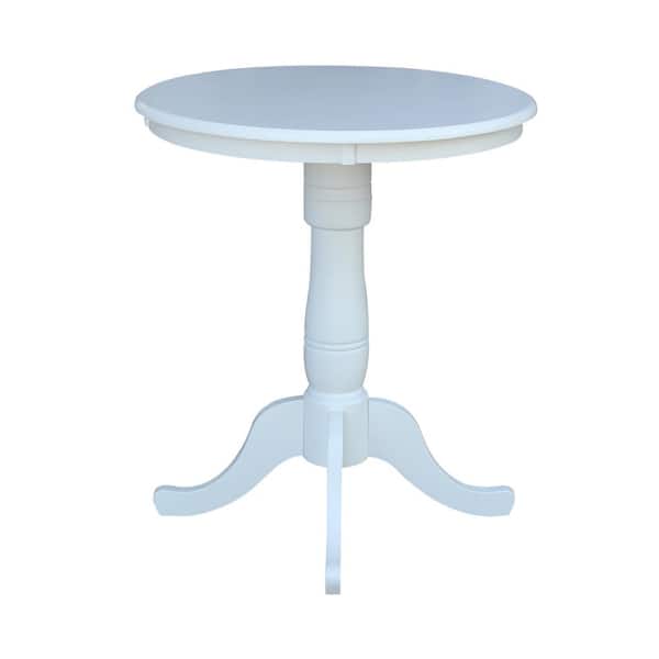 International Concepts 30 in. Pure White Round Counter Height Pedestal Table