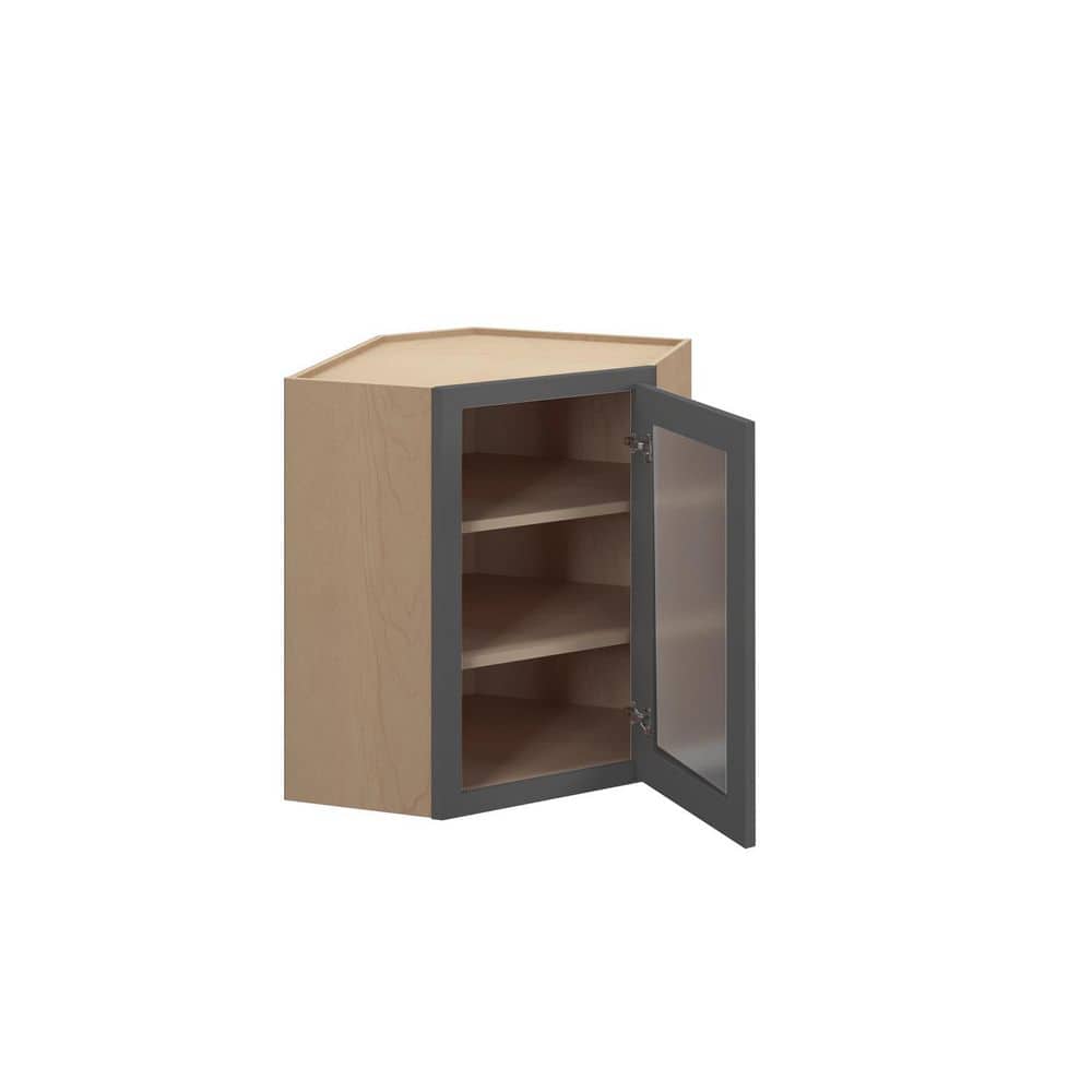 Rockingham Recessed 27 in. W x 30 in. H x 15 in. D in Painted Stratus Ply Assembled Frosted Glass Wall Corner Diagonal