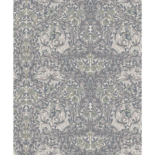 A-Street Prints African Marigold Floral Grey Non-Pasted Non Woven Wallpaper