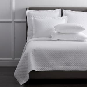 The Company Store Norfolk White Geometric 300-Thread Count Cotton Blend ...