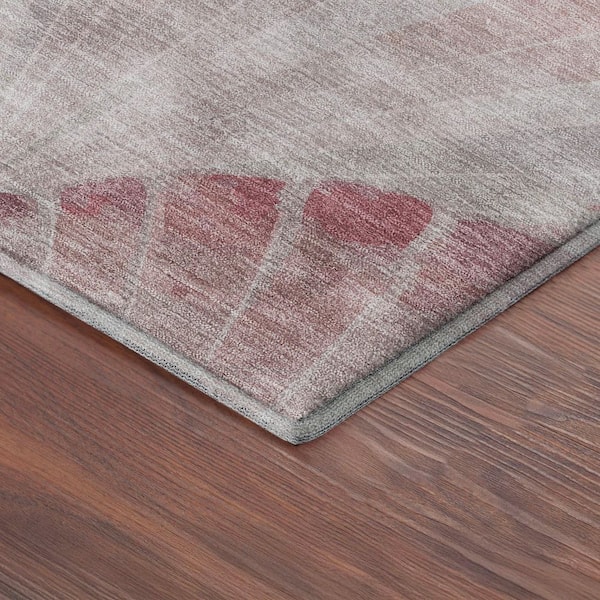 Mayfield Premium Machine Washable Abstract AMF2401 Blush 10 ft. x 14 ft. Area Rug