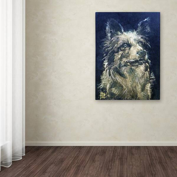 Trademark Fine Art 24 in. x 18 in. "Blue Merle Moonstone" by Lowell S.V. Devin Printed Canvas Wall Art