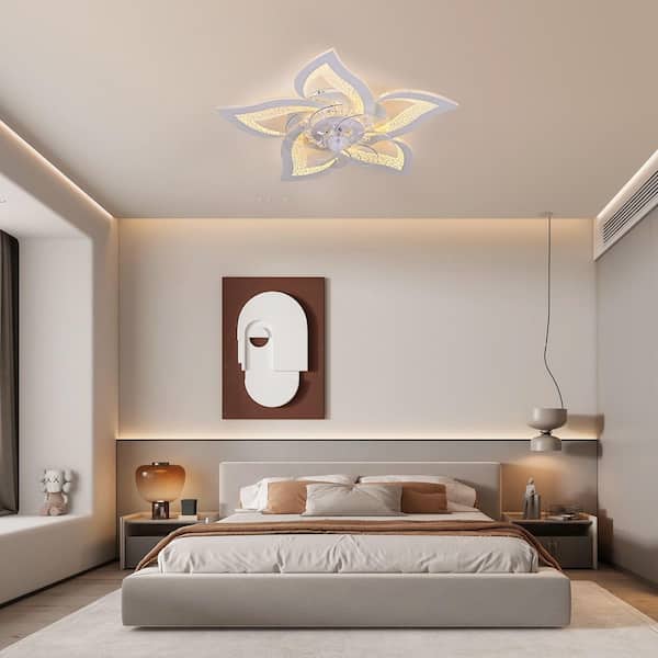 Genoci 24.6 in. Indoor White Bubble Modern Low Profile Standard