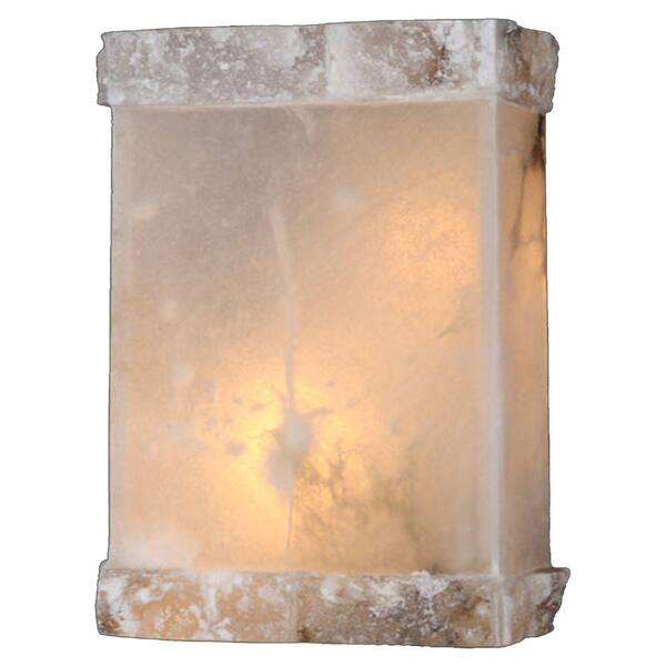 Worldwide Lighting Pompeii Collection 1-Light Flemish Brass and Natural Quartz Sconce