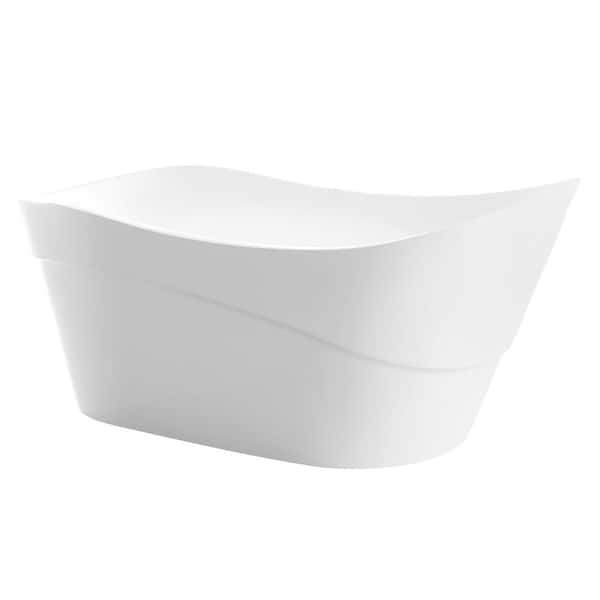 Kahl 67 in. L x 31.5 in. W Acrylic Flatbottom Soaking Bathtub in White