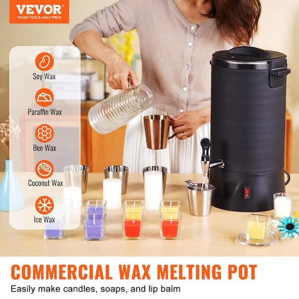 VEVOR 10L Wax Melter for Candle Making, Extra Large Electric Wax Melting Pot, with Easy Pour Spout and 9-Level Temp Control