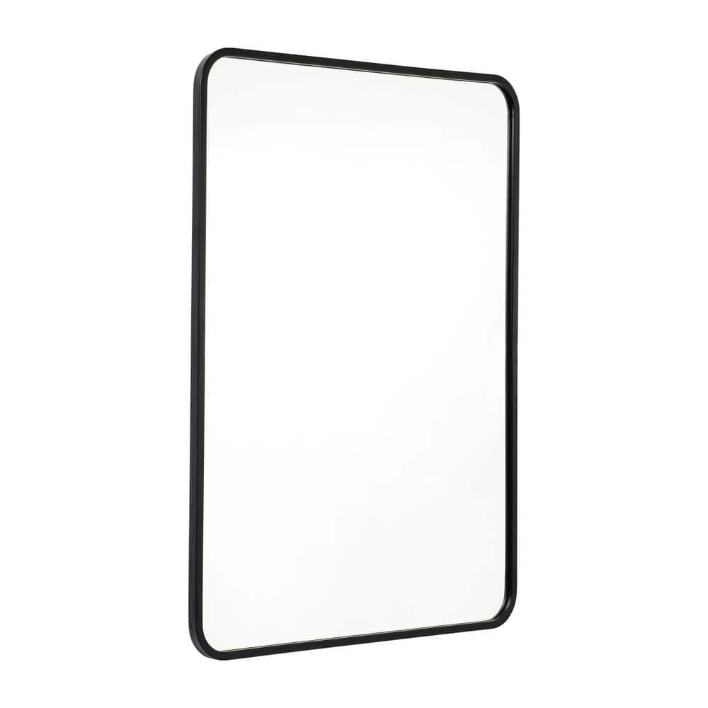 Carnegy Avenue 24 in. W x 36 in. H Matte Black Wall Mounted Mirror CGA