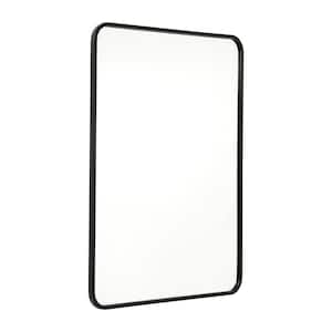 24 in. W x 36 in. H Matte Black Wall Mounted Mirror