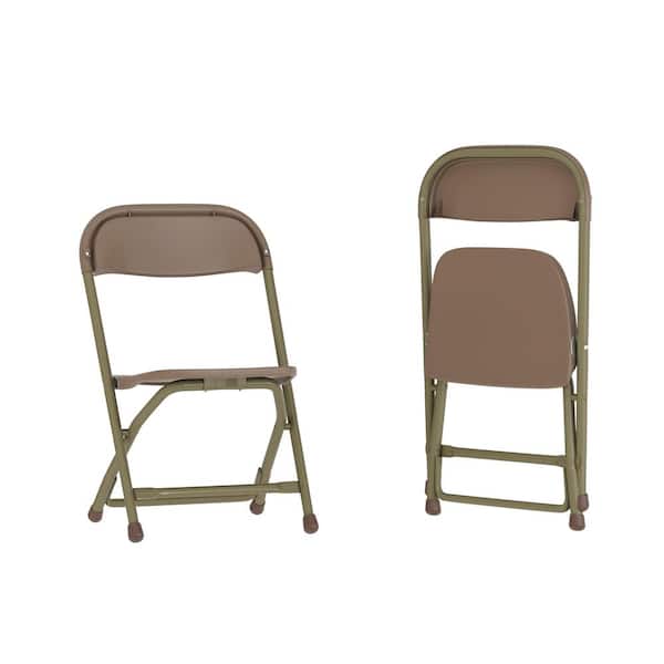 Carnegy Avenue Brown Kids Plastic Folding Chairs (Set of 2)
