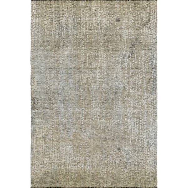 Mayfield Premium Machine Washable Abstract AMF2087 Beige 8 ft. x 10 ft. Area Rug