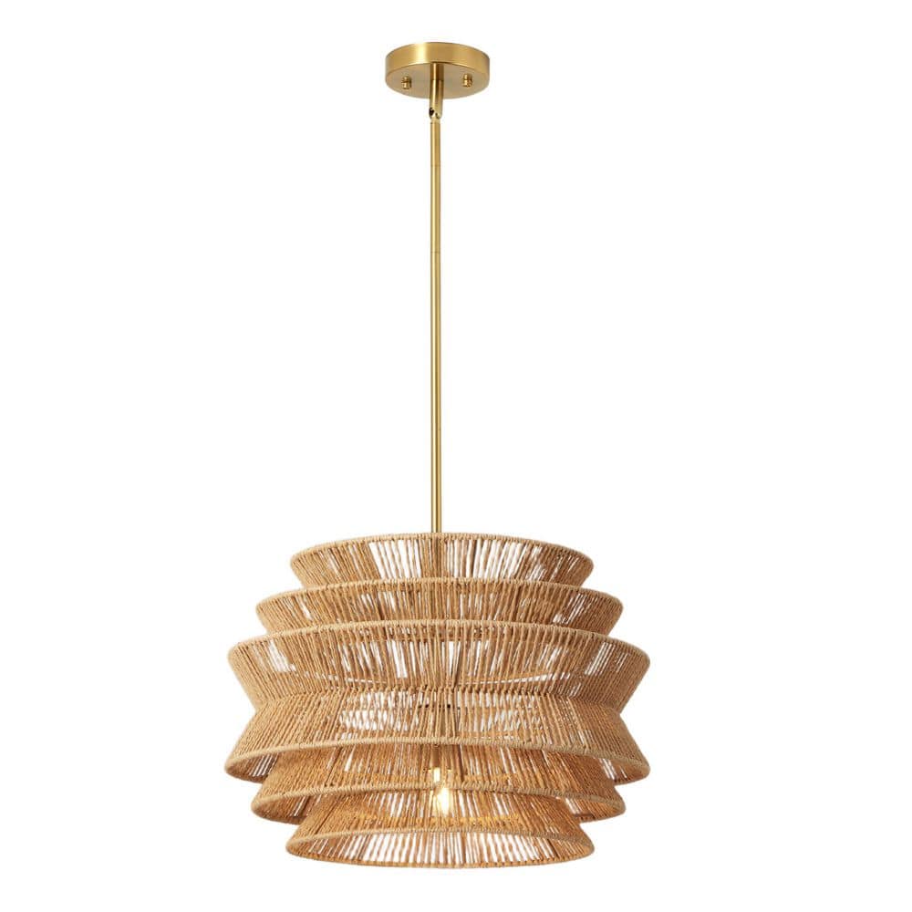 1 Light Natural Rattan Boho Mini Pendant Light with Hand-Woven Wicker Rattan Shade for Bedroom, No Bulbs Included price history on PriceWatchPro