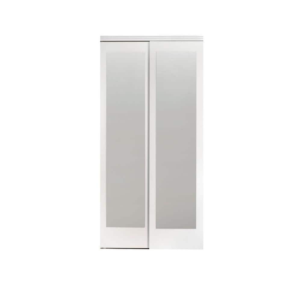 72 in. x 80 in. Mir-Mel White Mirror Solid Core MDF Interior Closet Sliding Door with Chrome Trim price history on PriceWatchPro