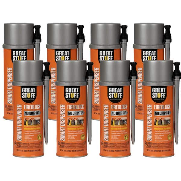 Smart Dispenser 12 oz. Fireblock Insulating Spray Foam Sealant (8 Pack)