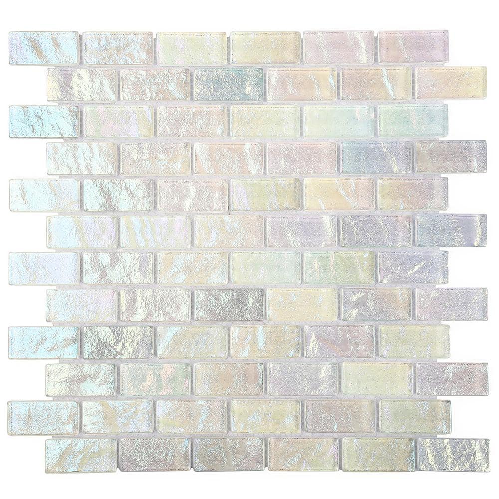 Ivy Hill Tile Speckle Glacier White 3 in. x 0.31 in. Polished Glass