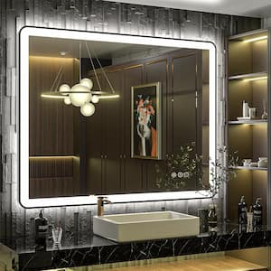 40 in. W x 30 in. H Rectangular Framed Front and Back LED Lighted Anti-Fog Wall Bathroom Vanity Mirror in Tempered Glas