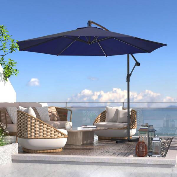 akz patio umbrellas Treasure Garden 11' Octagon AKZP Cantilever Umbrella with Bronze Frame Finish: Matte Handmade Traditional Burmese Sun Color:COCOA Imported.