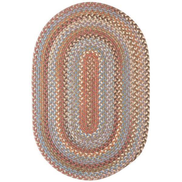 Greenwich Mocha Multi 2 ft. x 3 ft. Oval Indoor Braided Area Rug