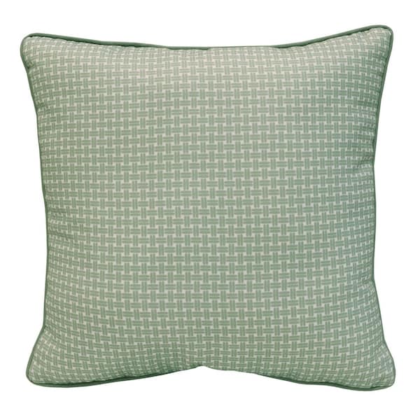 OUTDOOR DECOR BY COMMONWEALTH Outdoor Sage Printed Throw Pillow 18 x 18-Includes 1-Throw Pillow