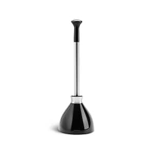 Toilet Plunger with Caddy, Black