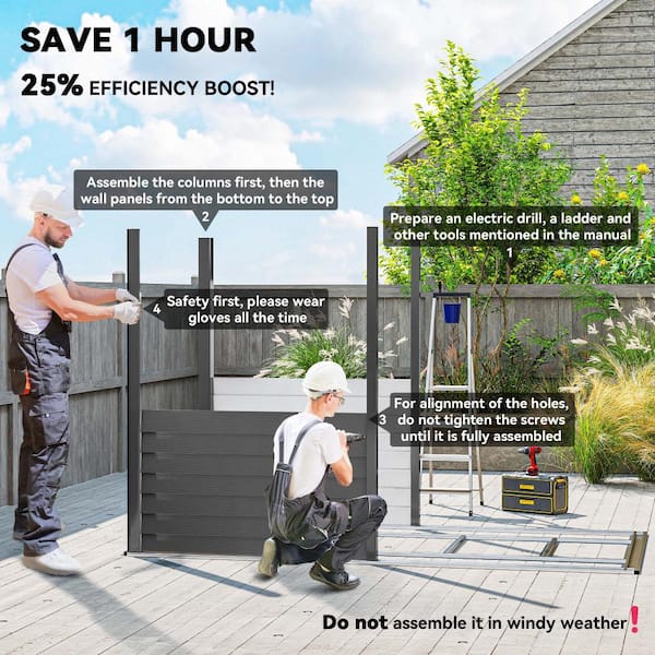 9 ft. W x 5 ft. D Outdoor Metal Lean-to Storage Shed with Double