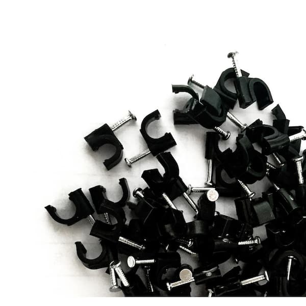 50/100 Pcs Self-Adhesive Cable Clips Black Cable Management Wall