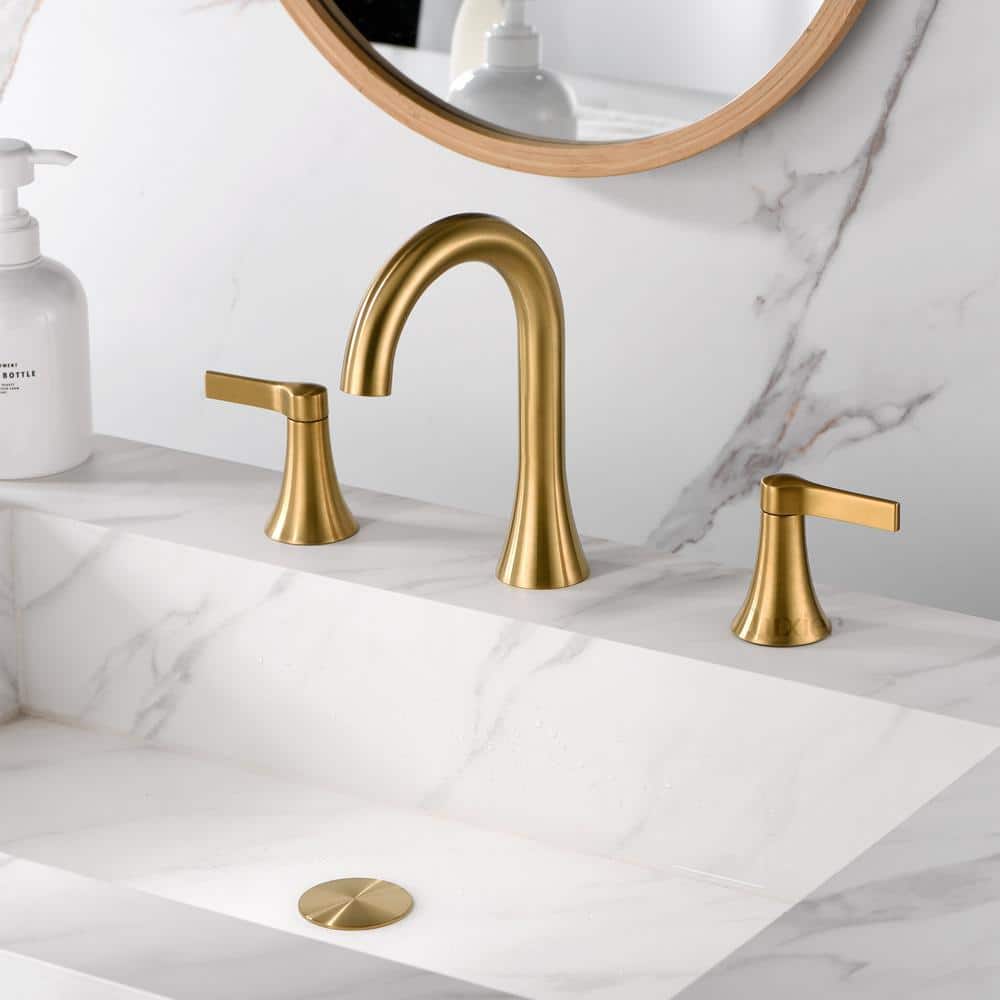 Elegant 8'' Bronze Double Handle Widespread Bathroom Faucet