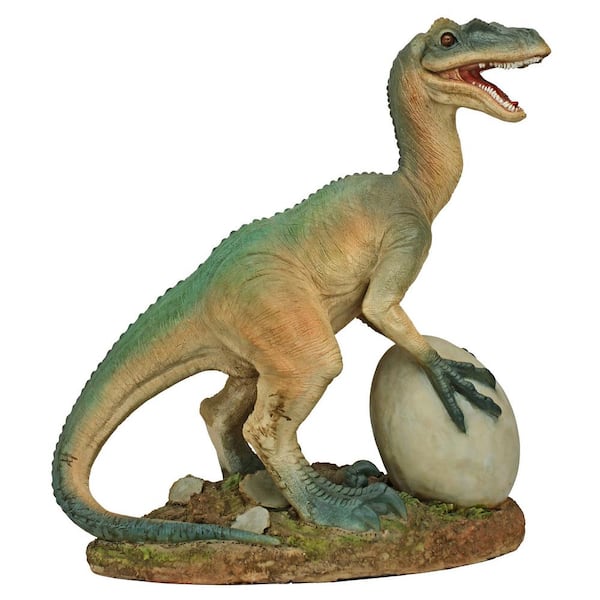 Design Toscano 14.5 in. H The Egg Beater Raptor Dinosaur Statue