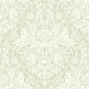 Woodland Damask Sage Green Non-Pasted Wallpaper (Covers 56 sq. ft.)