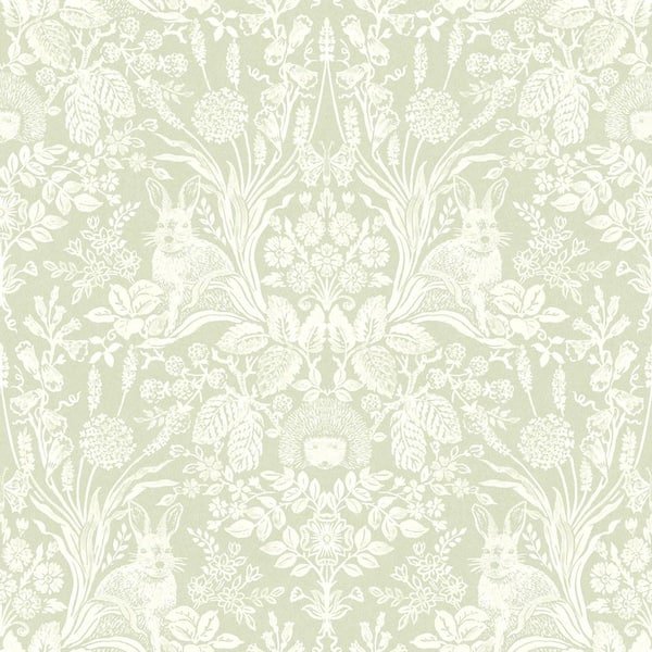 HOLDEN Woodland Damask Sage Green Non-Pasted Wallpaper (Covers 56 sq. ft.)