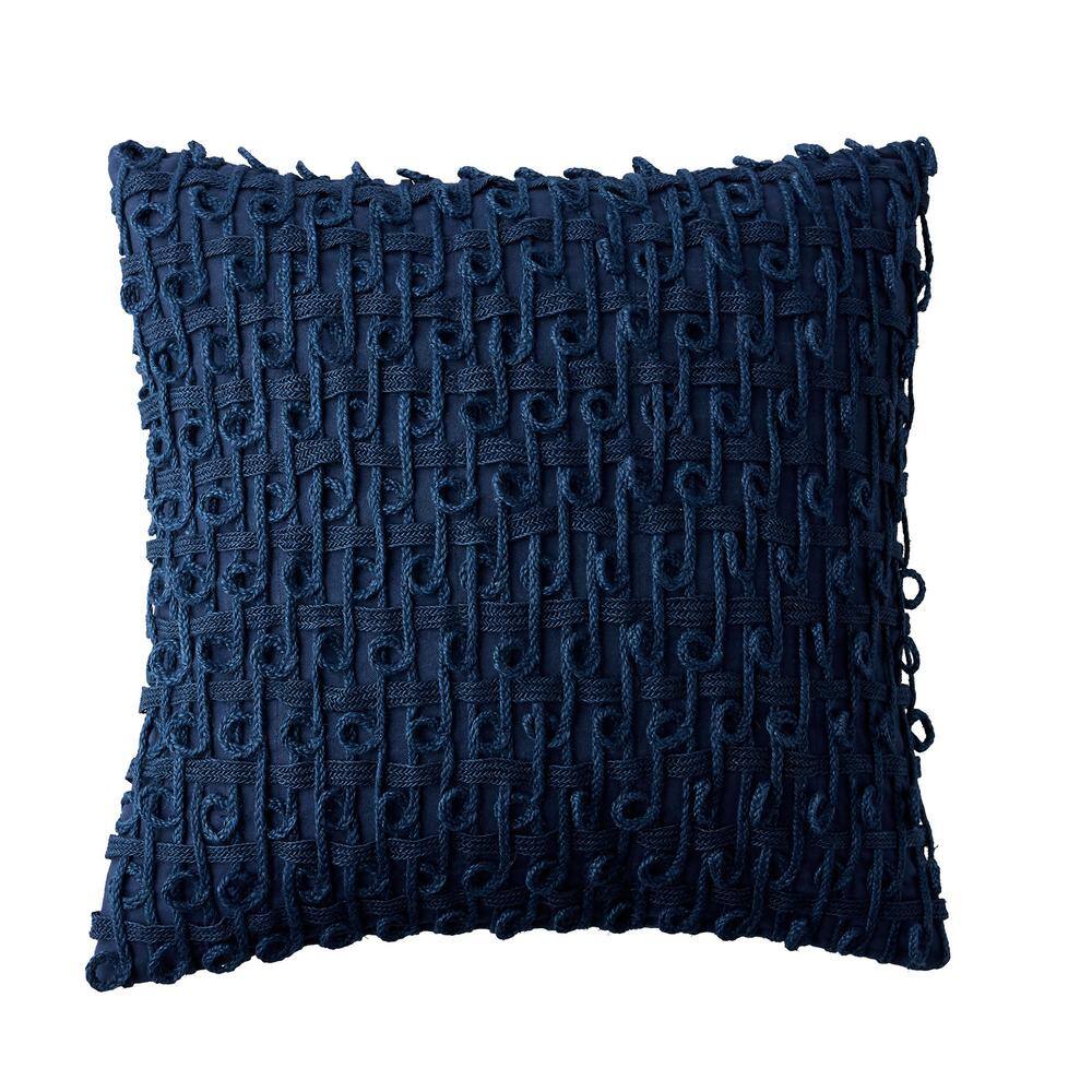 Geometric Print Pillow 18x18 Blue E by design PGN731BL44-18 18 x 18-inch Ananda