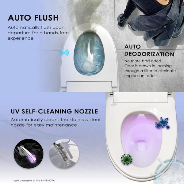 BENOLTI BN-6100SA Tankless Elongated Bidet Toilet with UV Cleaning & Heated Seat