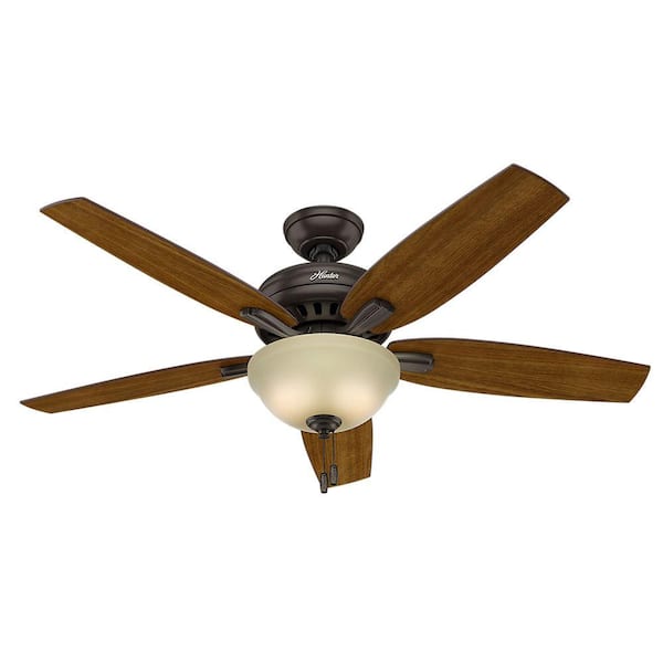 Hunter - Newsome 52 in. Indoor Premier Bronze Bowl Light Kit Ceiling Fan