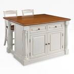 Monarch White Kitchen Island With Seating