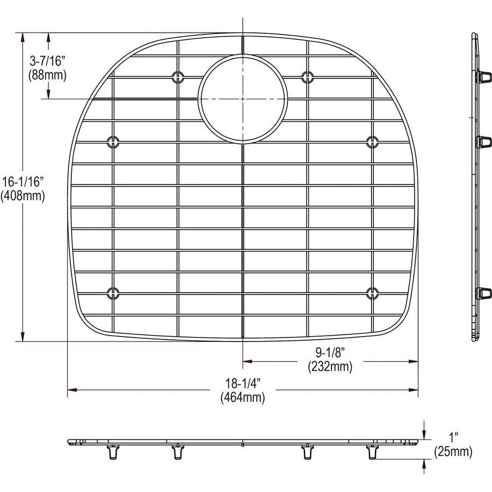 Elkay Stainless Steel Sink Bottom Grid with Convenient Drain Opening