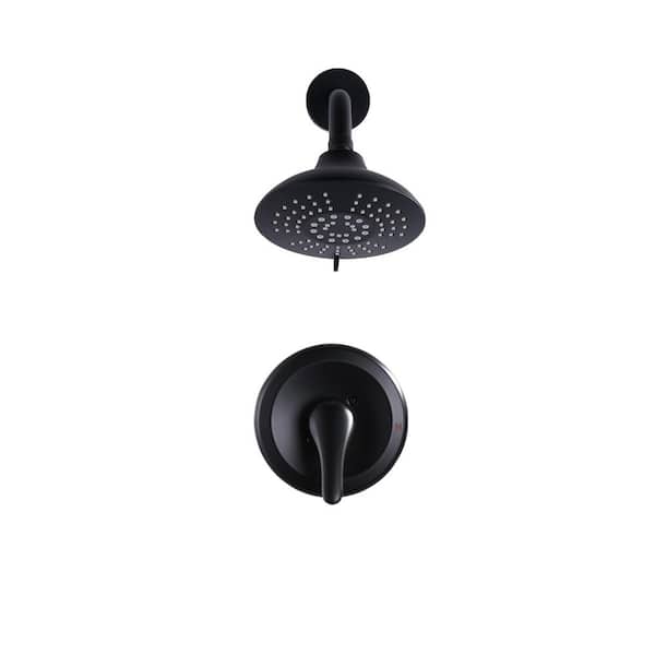 Unbranded Modern Single Handle 5-Spray Shower Faucet 1.8 GPM with High Pressure Rain Shower Head in Matte Black Valve Included