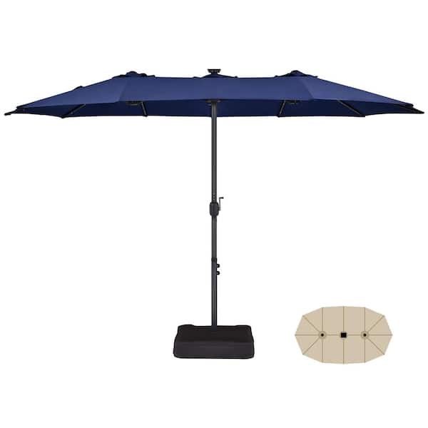 Yaheetech 13 ft. Large Patio Umbrella with Solar Lights