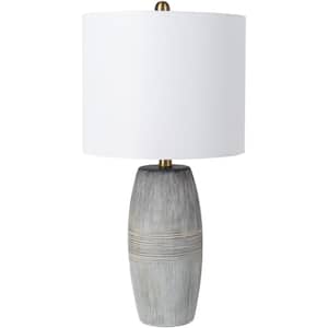 Surtsey 24 in. Gray Indoor Table Lamp