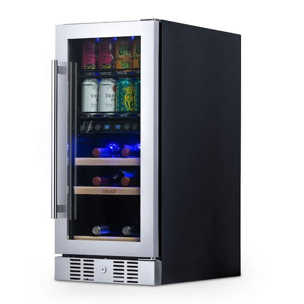 NewAir Dual Zone 15 in. 29-Bottle Built-In Wine Cooler Fridge with Recessed  Kickplate and Quiet Operation in Stainless Steel NWC029SS01 - The Home Depot