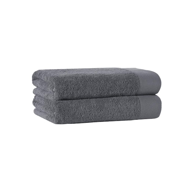 Enchante Home 2-Piece Anthracite Turkish Cotton Bath Sheet (Timaru) in the Bathroom  Towels department at