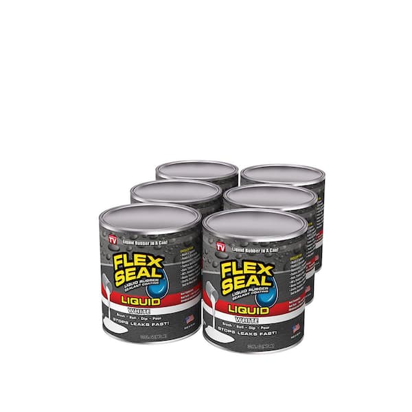 FLEX SEAL FAMILY OF PRODUCTS Flex Seal Liquid White 32 Oz. Liquid Rubber Sealant Coating (6-Pack)