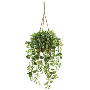 Indoor Artificial 51 in. H Real Touch Spiderwort Plant in Hanging Basket