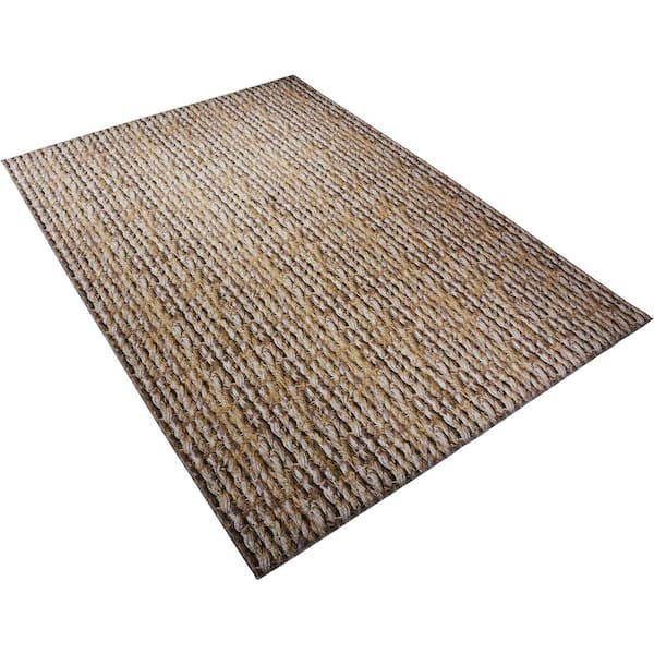 Straw Beige Taupe 5 ft. x 7 ft. Area Rug