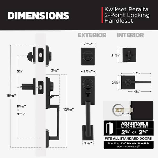 Kwikset Peralta Matte Black Single Cylinder Door Handleset with
