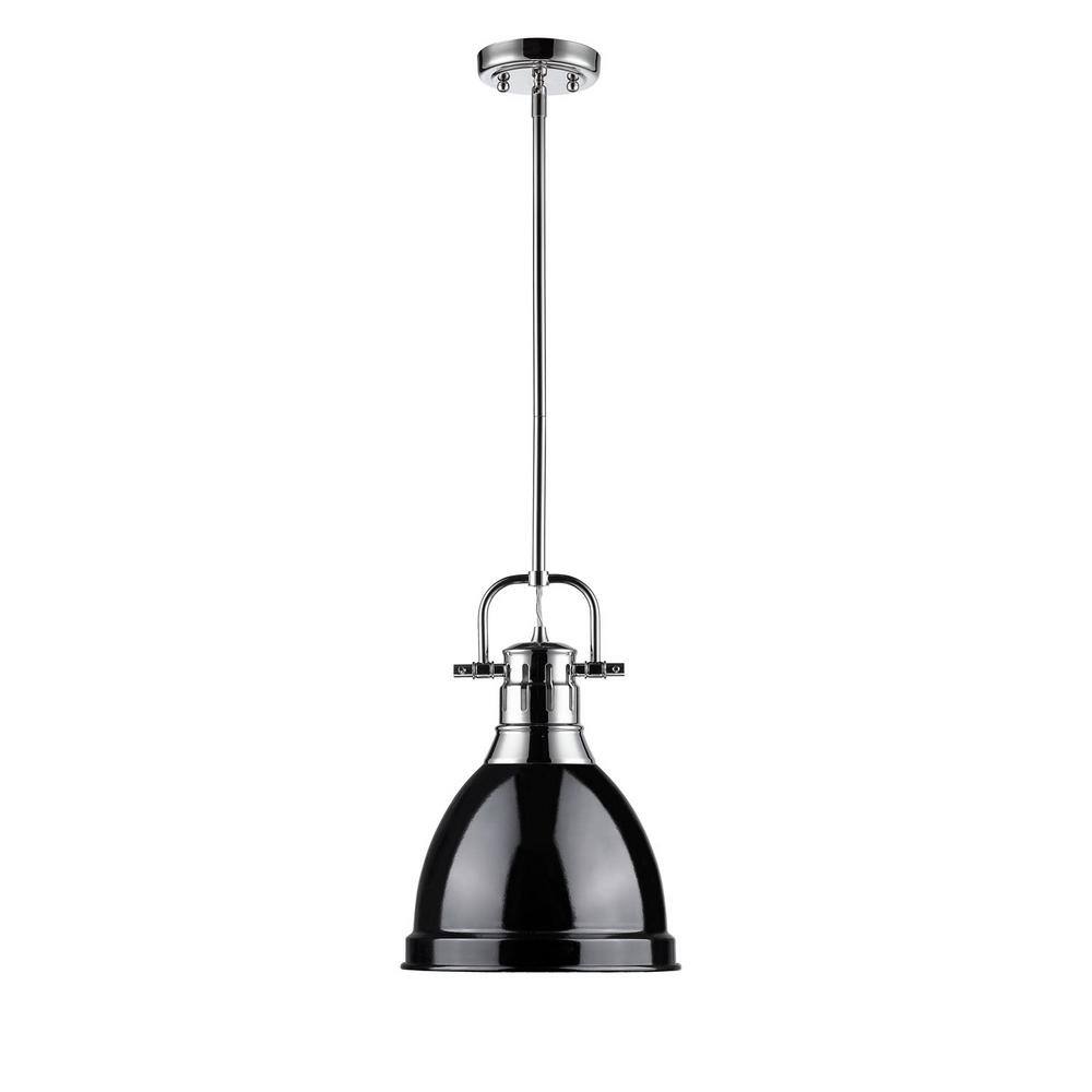 Duncan Chrome and Black Mini Pendant Light