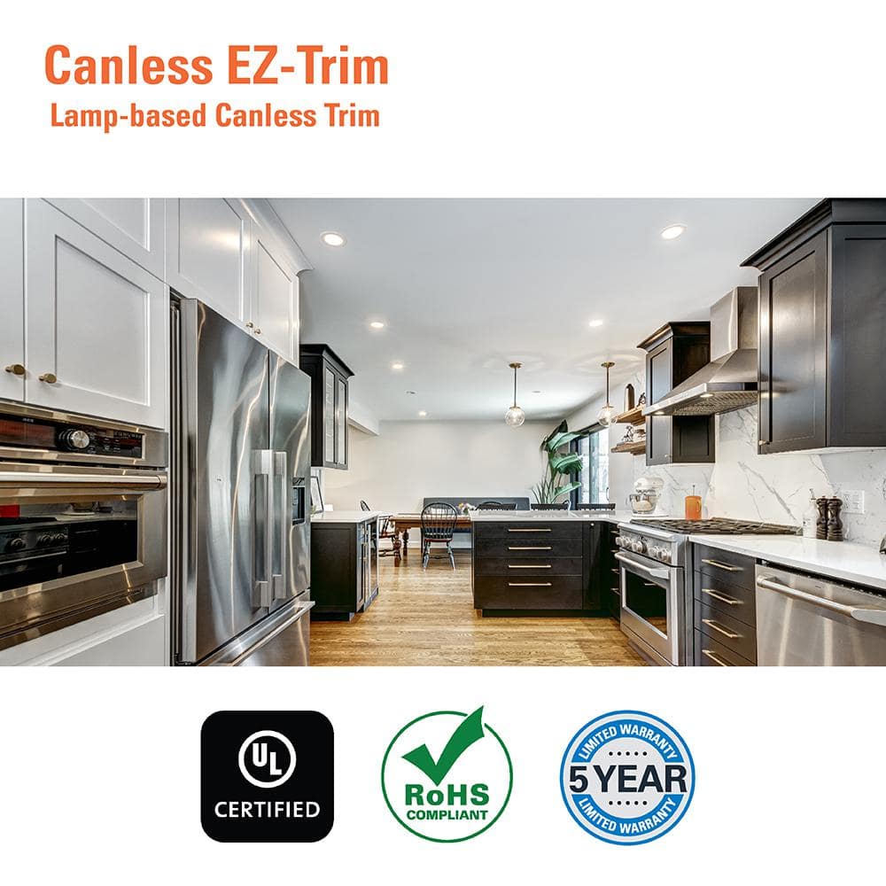 6-Inch White Aluminum LED Canless Recessed Light