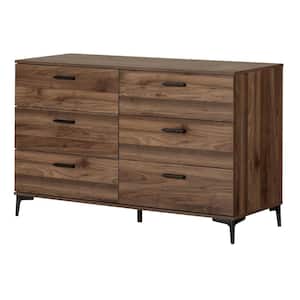 Musano Natural Walnut 6 drawers 51.25 in width Dresser without mirror